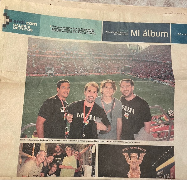 Nota de El Nuevo Día sobre el viaje al Mundial de Alemania 2006, en la sección “Mi álbum”