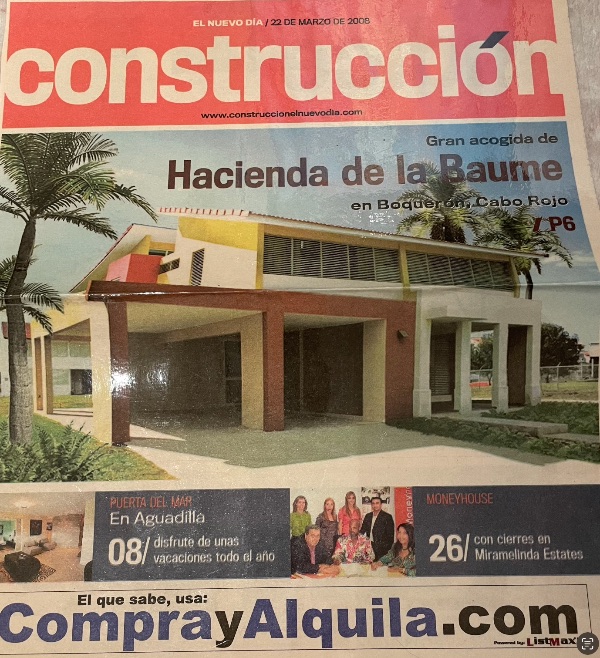Portada de la sección Construcción de El Nuevo Día del 22 de marzo de 2008, con el cintillo “El que sabe, usa: CompraoAlquila.com”
